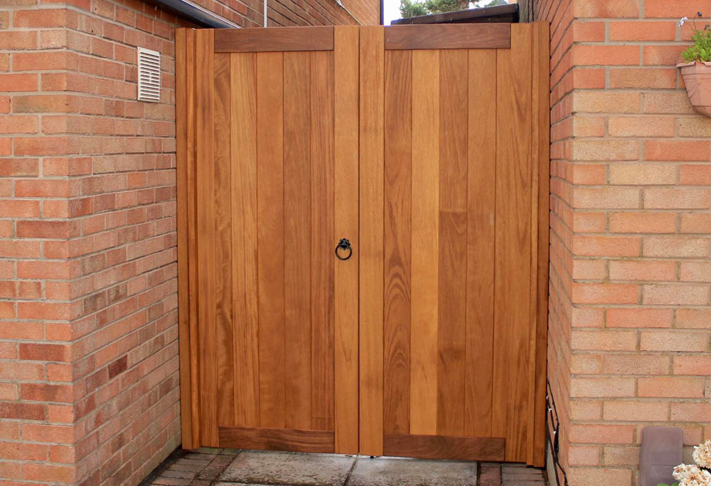 Solid Iroko Garden Gate